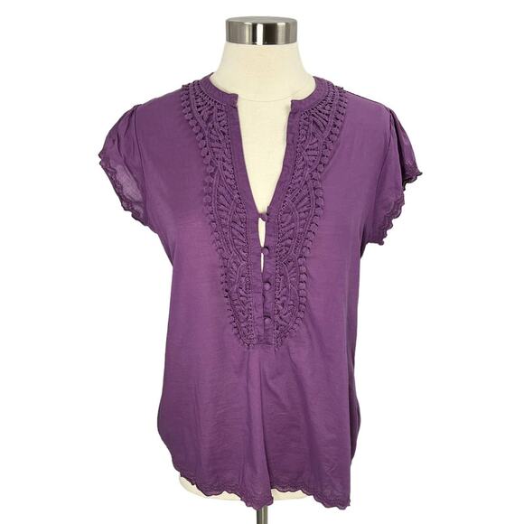 CONVERSE Purple V-Neck Top SZ LG - Picture 1 of 8